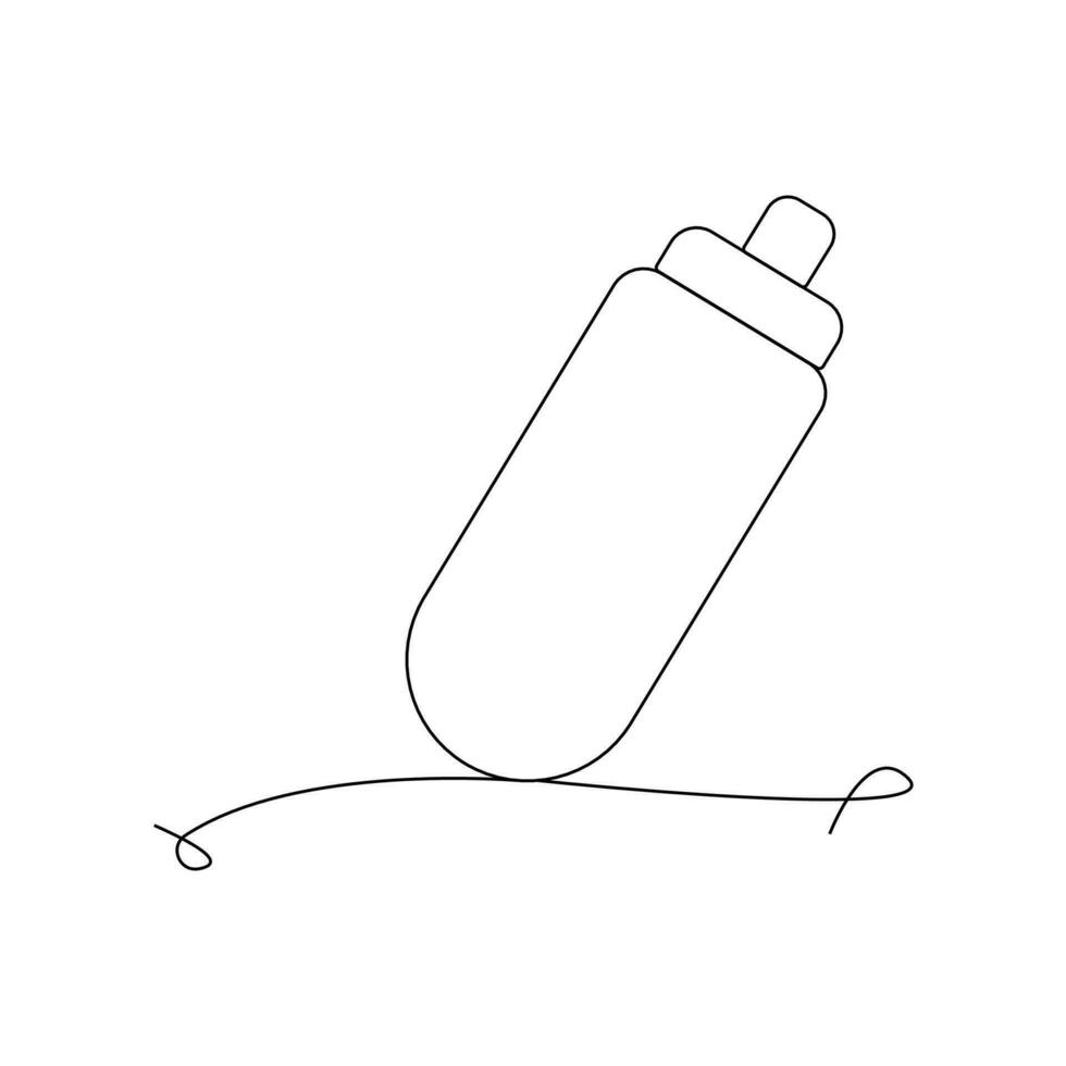 botella línea Arte agua vector. continuo uno sencillo línea dibujo. el plastico desperdiciar, Fresco bebida agua, botella forro vector