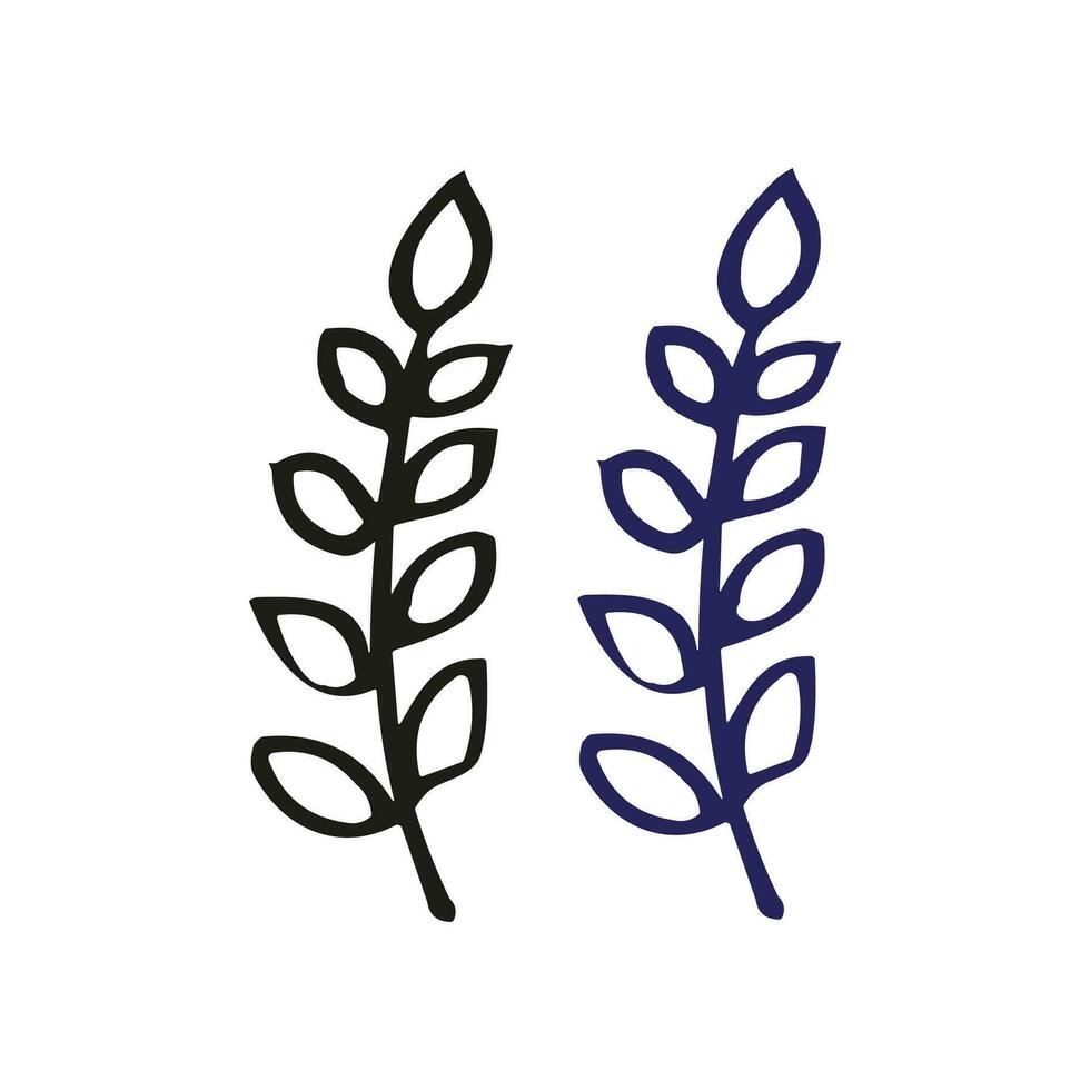 Flower Leaf style Line Art drawing Botanical line continuous Hand drawn of abstract flower floral rose tropical leaves spring and autumn leaf bouquet of olives vector