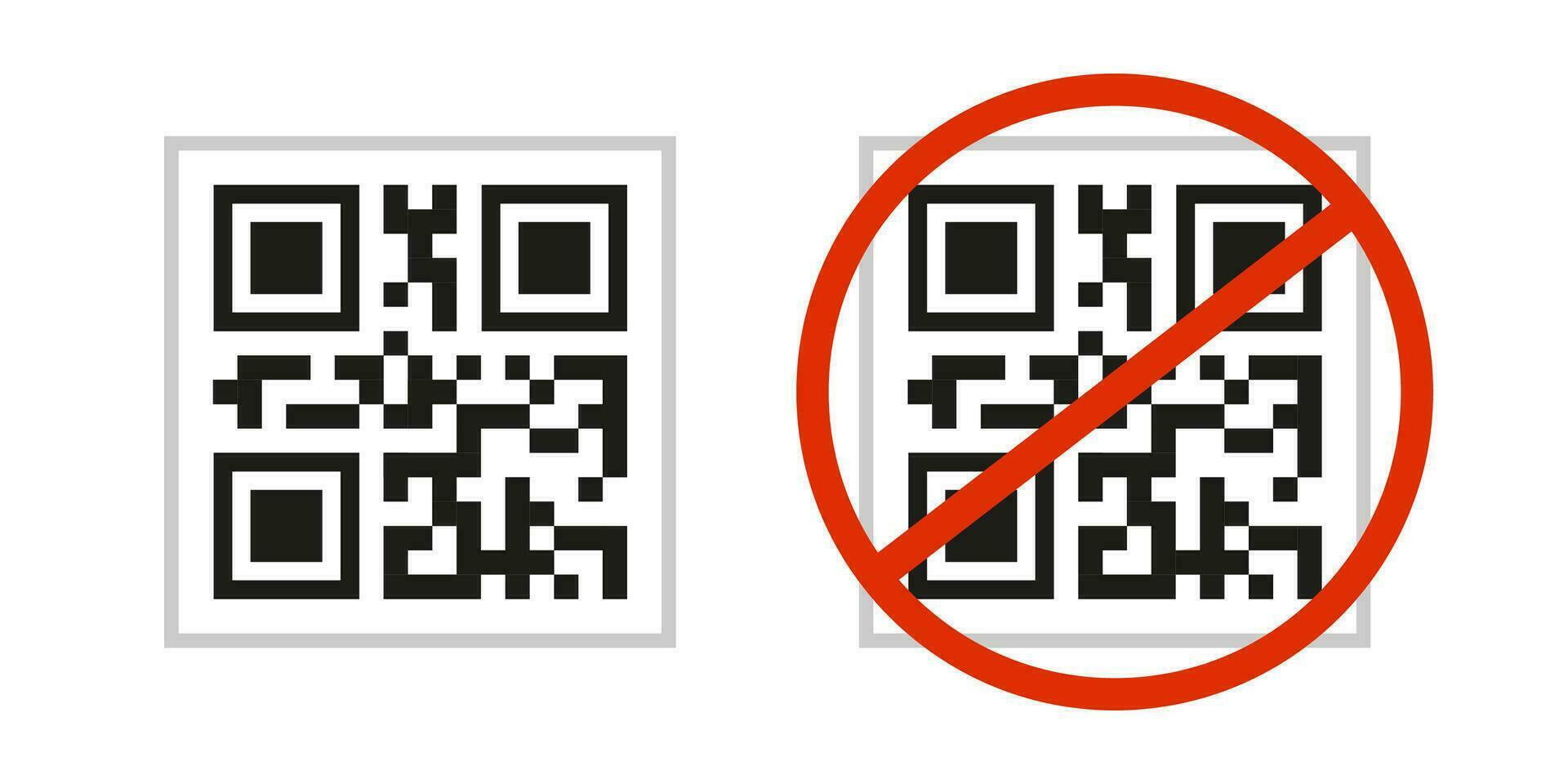Vector illustration of a set QR code. Stop QR code.
