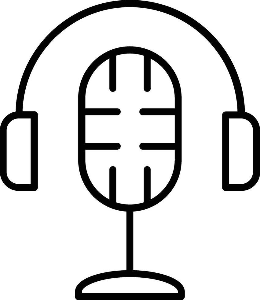 icono de línea de podcast vector