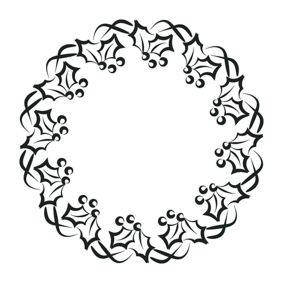 Hand Drawn Christmas Wreath design vector