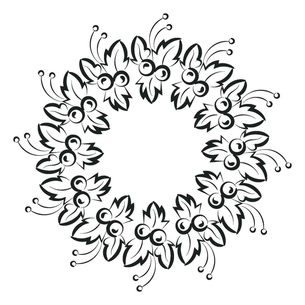 Hand Drawn Christmas Wreath design vector