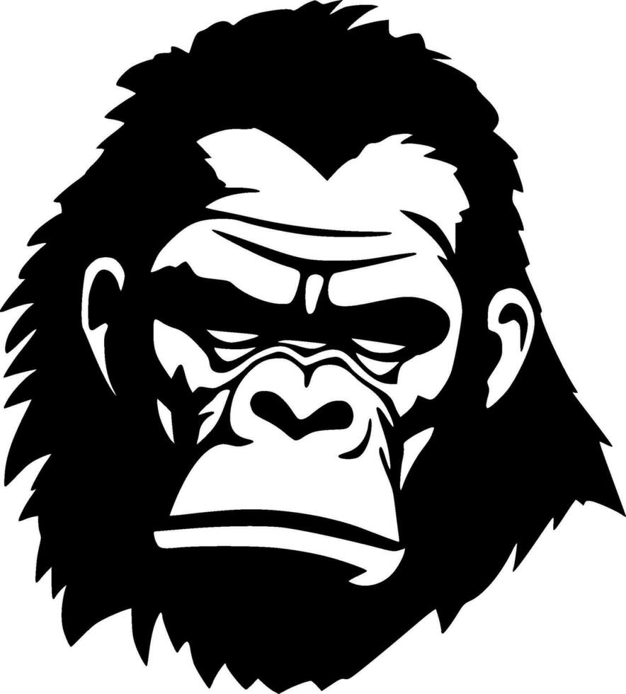 Gorilla - Black and White Isolated Icon - Vector illustration