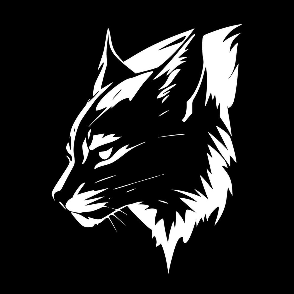 Wildcat, Black and White Vector illustration