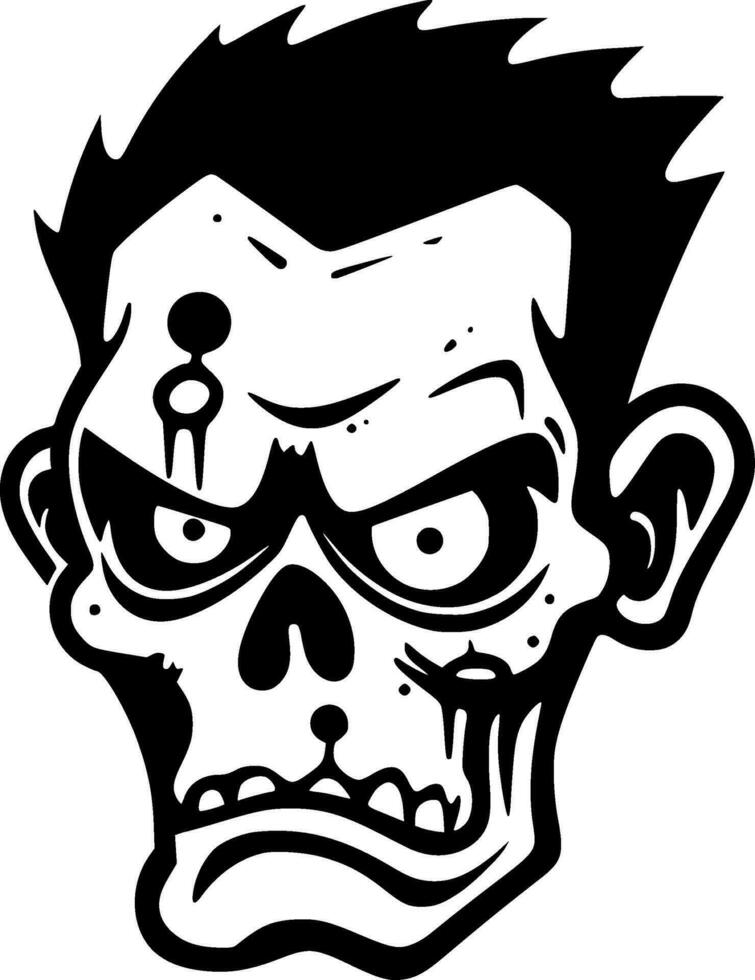 Zombie - Black and White Isolated Icon - Vector illustration