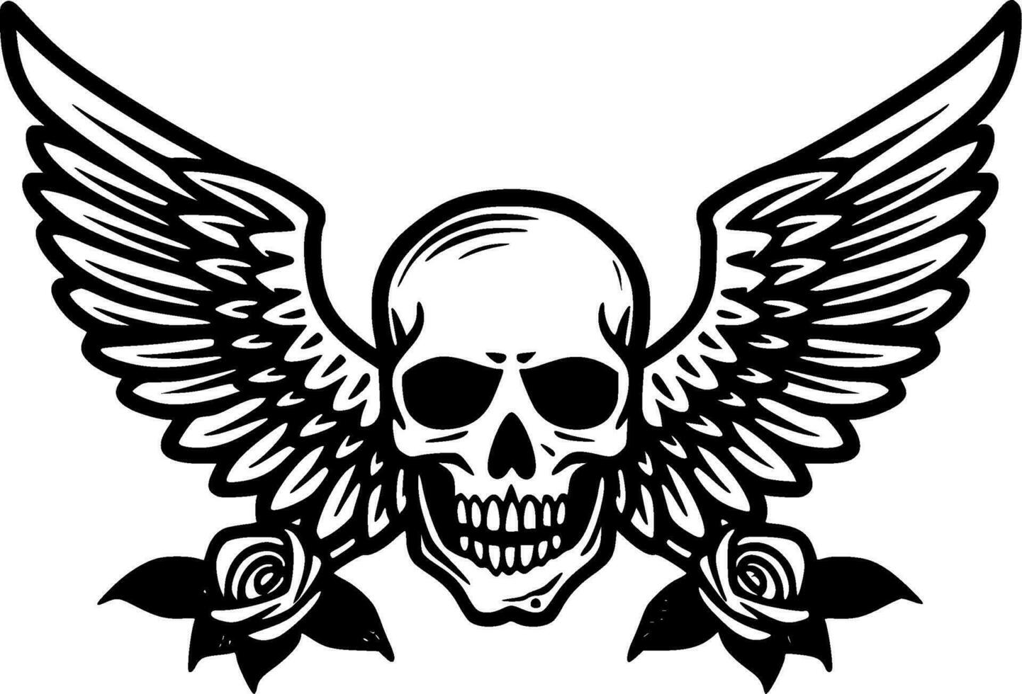 Skull - Black and White Isolated Icon - Vector illustration