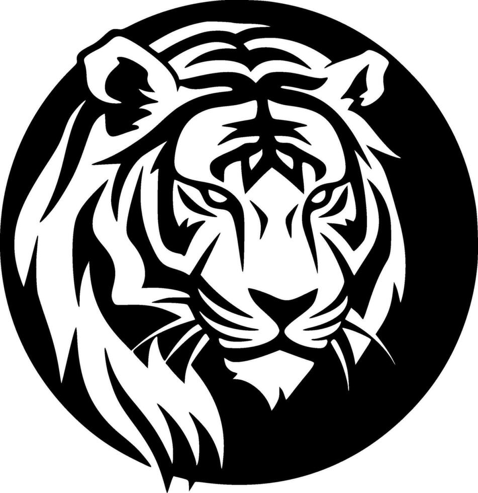 Tigre - minimalista y plano logo - vector ilustración