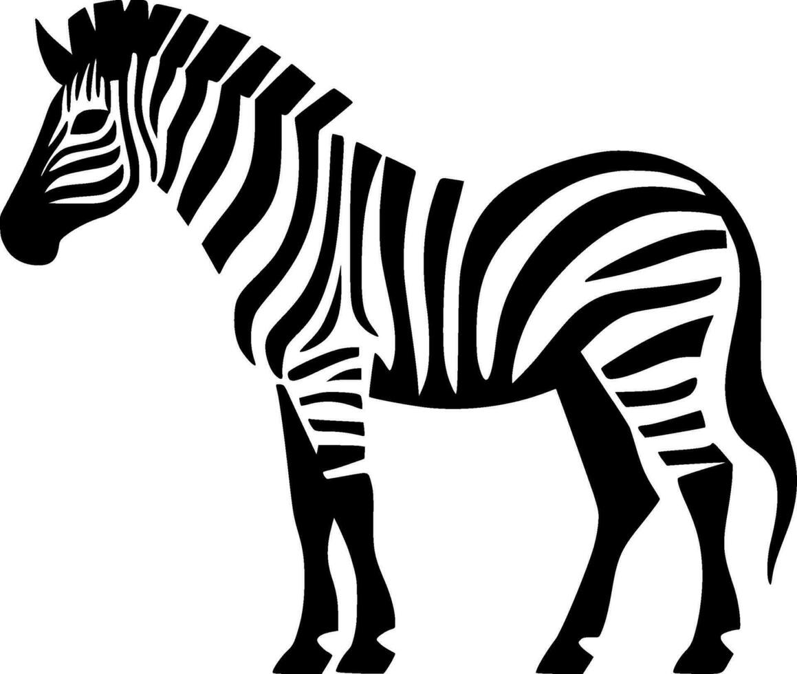Zebra - Black and White Isolated Icon - Vector illustration