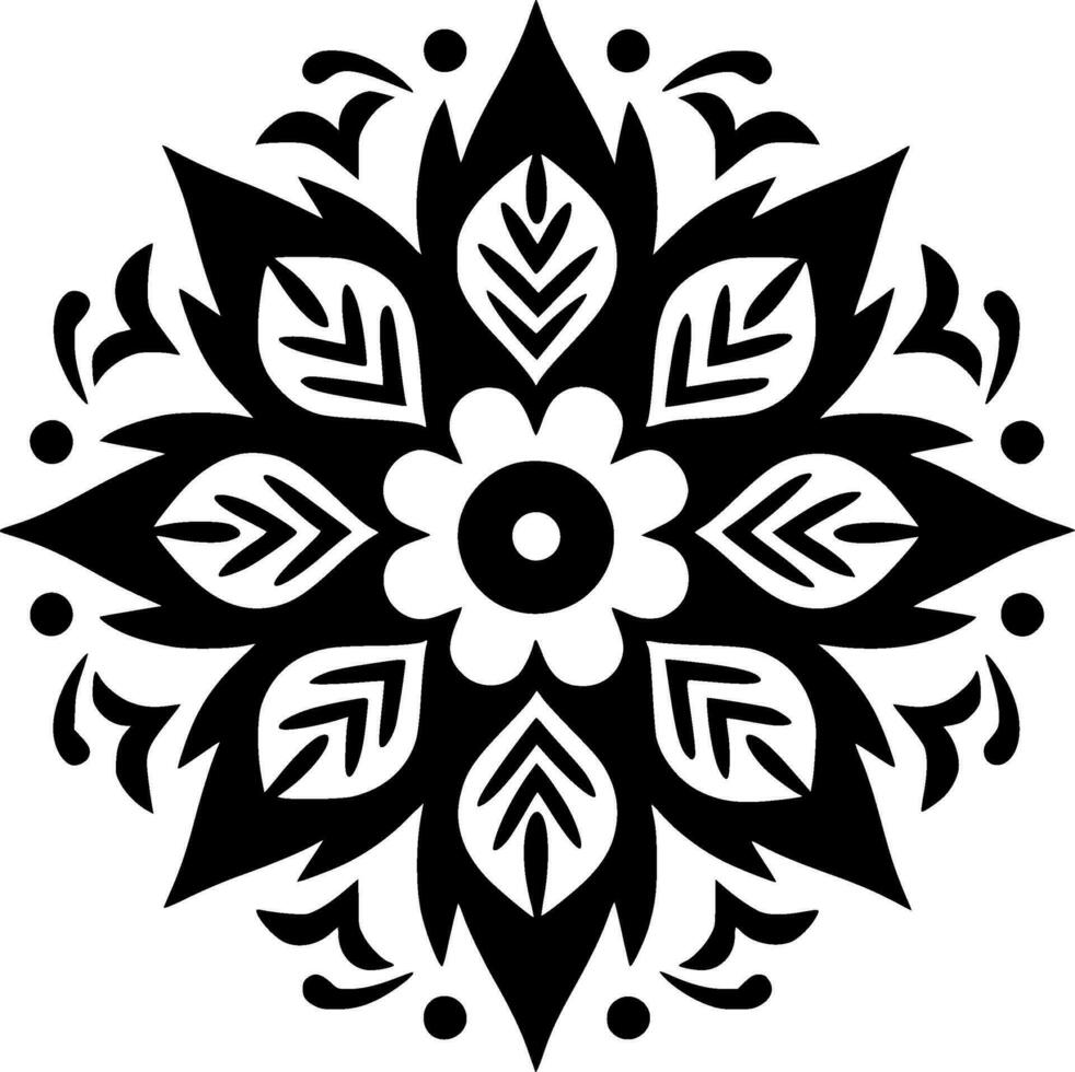 Mandala, Minimalist and Simple Silhouette - Vector illustration