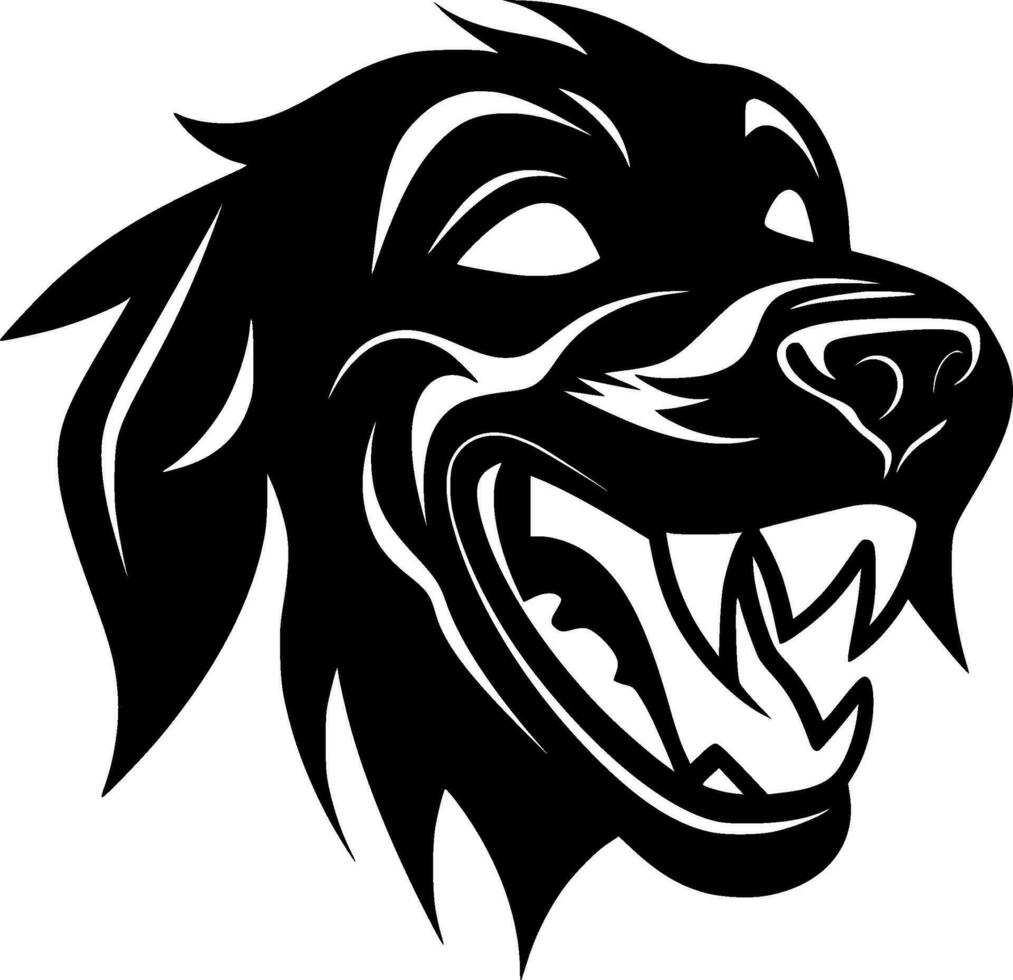 Dog, Black and White Vector illustration