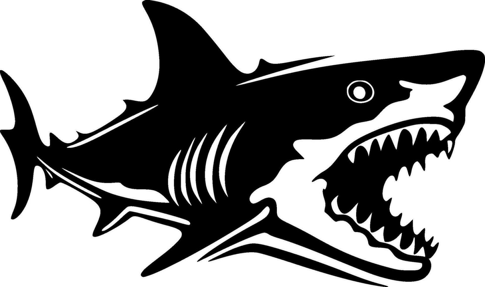 Shark - Black and White Isolated Icon - Vector illustration