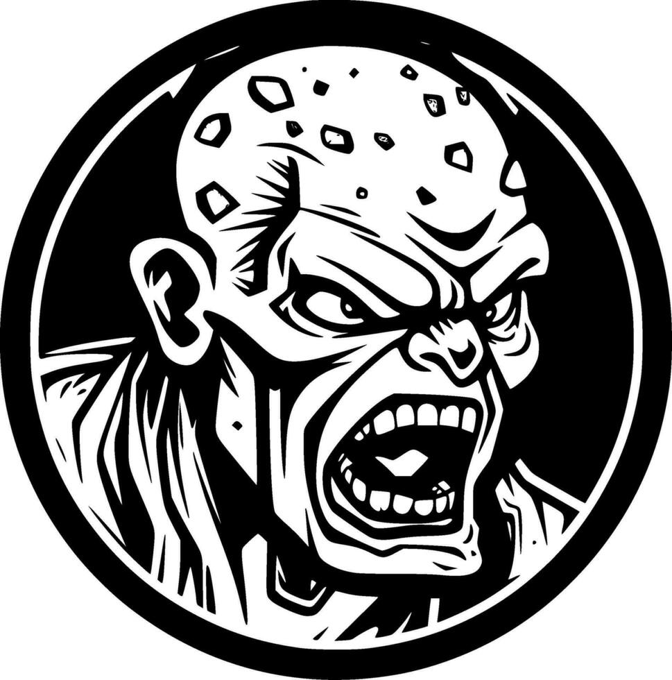 Zombie - Black and White Isolated Icon - Vector illustration