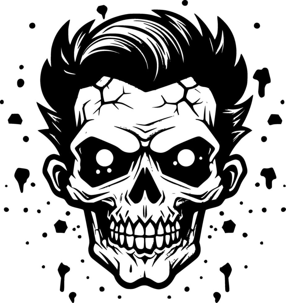 Skull, Black and White Vector illustration