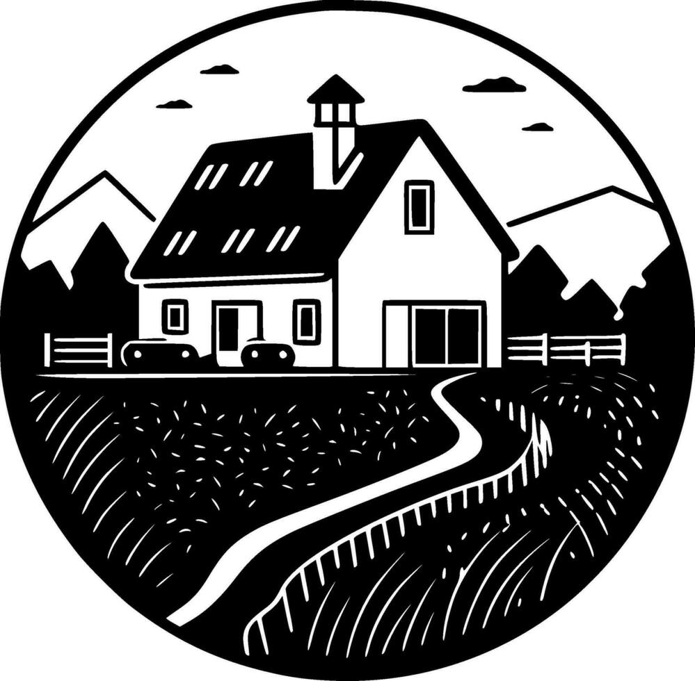 Farmhouse, Minimalist and Simple Silhouette - Vector illustration