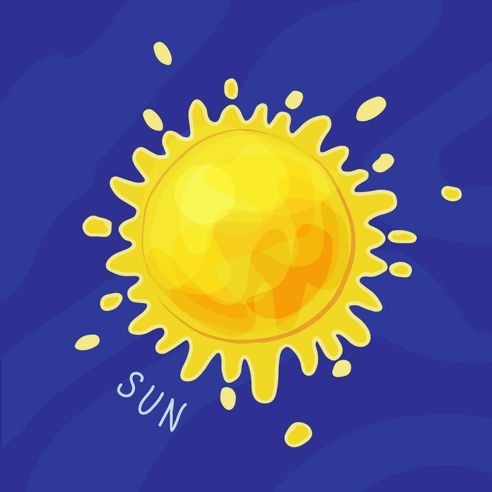 Planet of solar system cartoon, Sun. Vector illustration