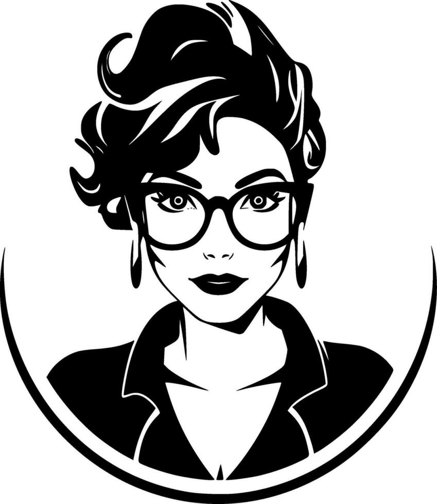 profesor - negro y blanco aislado icono - vector ilustración