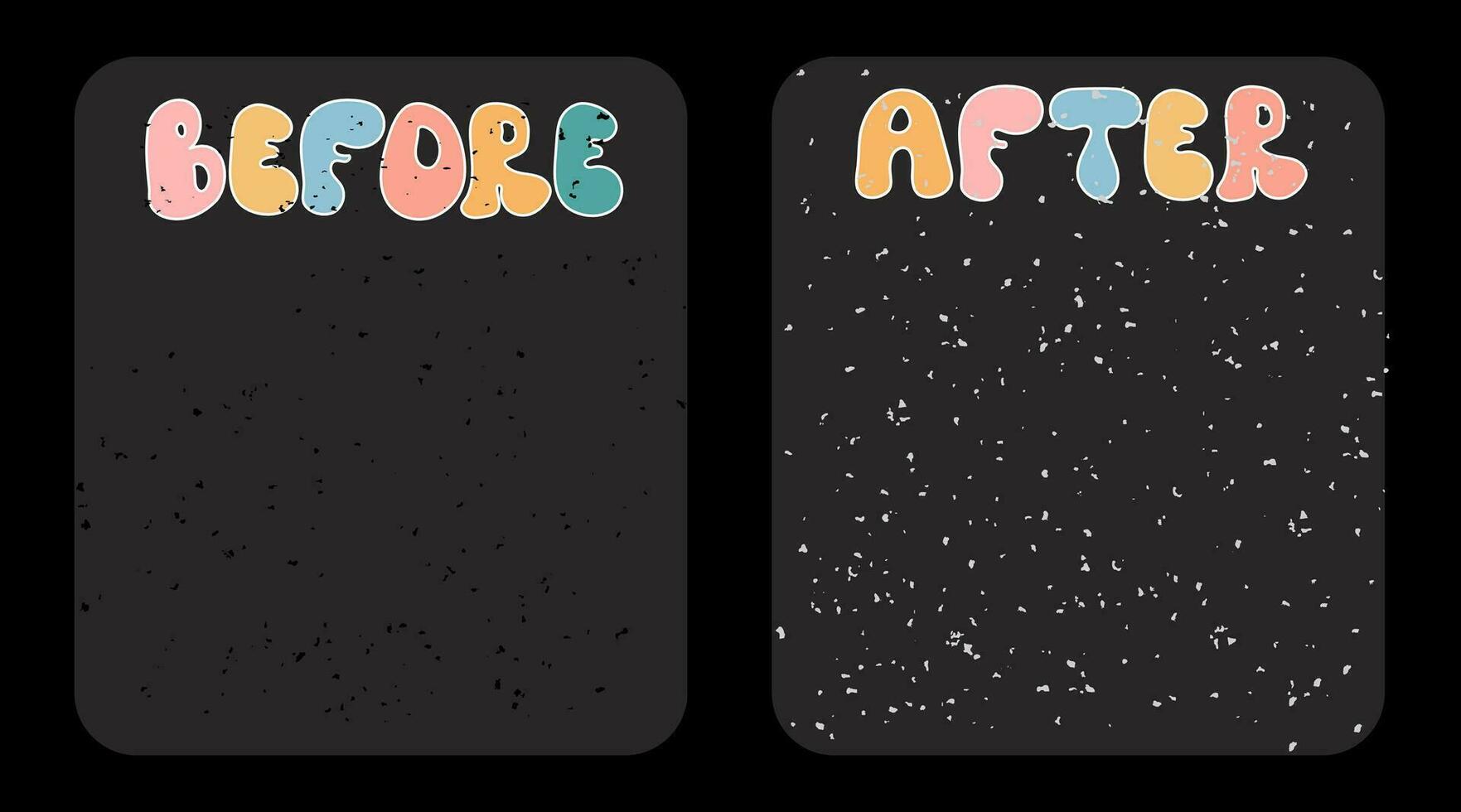 Template background before and after. Groovy design. Vector illustration