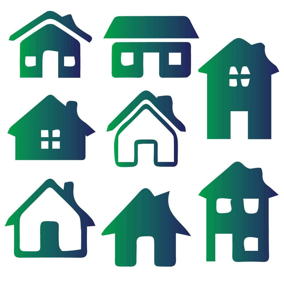 House Icon Set. Home vector illustration symbol.