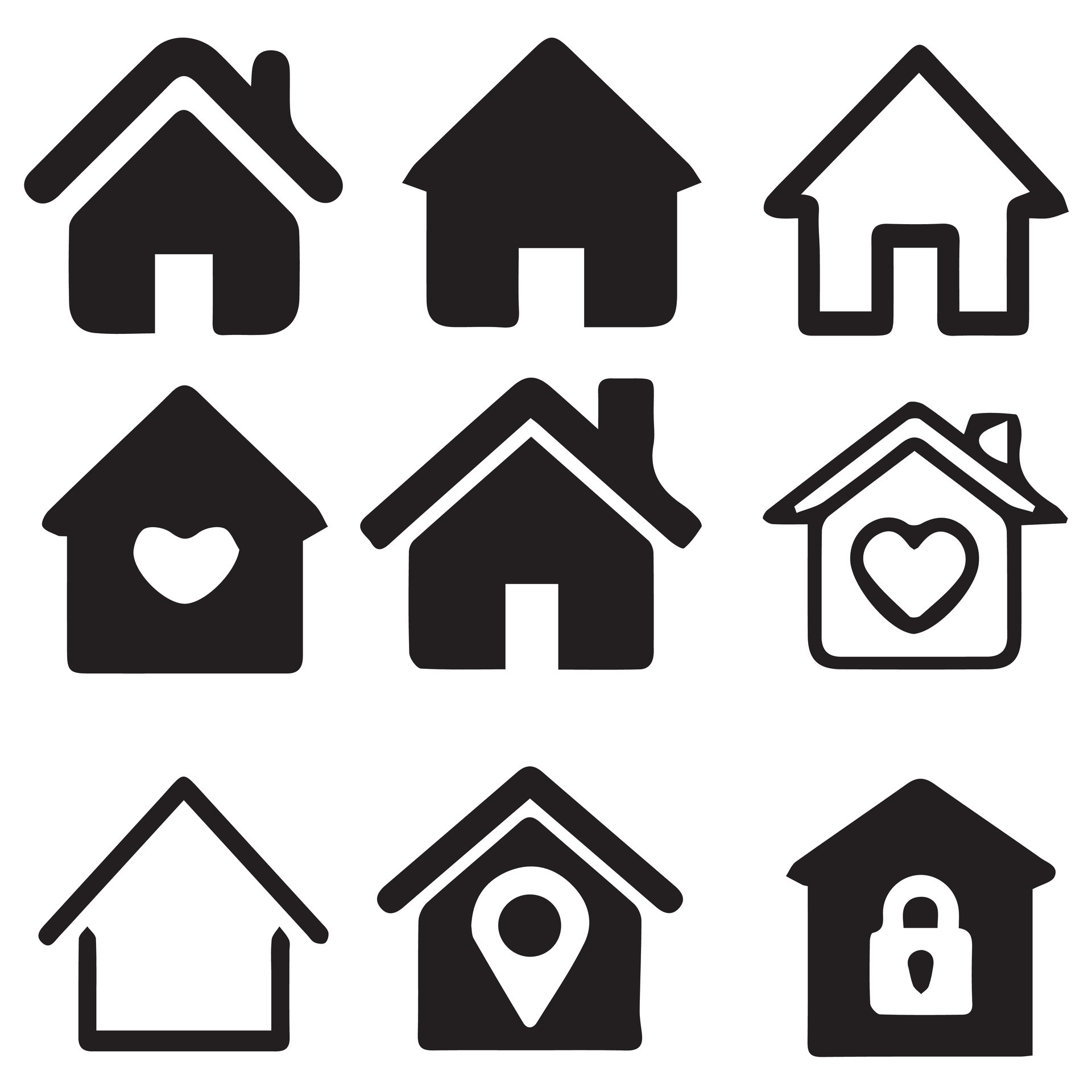 House Icon Set. Home vector illustration symbol. 27710076 Vector Art at ...