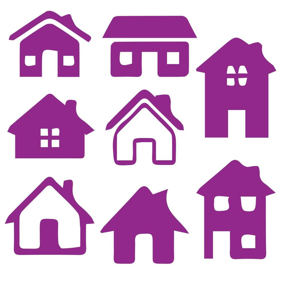 House Icon Set. Home vector illustration symbol.