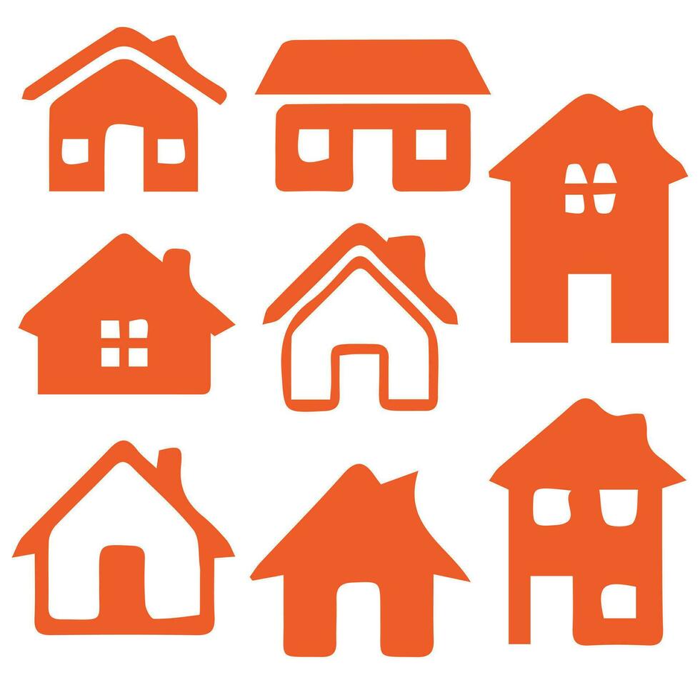 House Icon Set. Home vector illustration symbol.