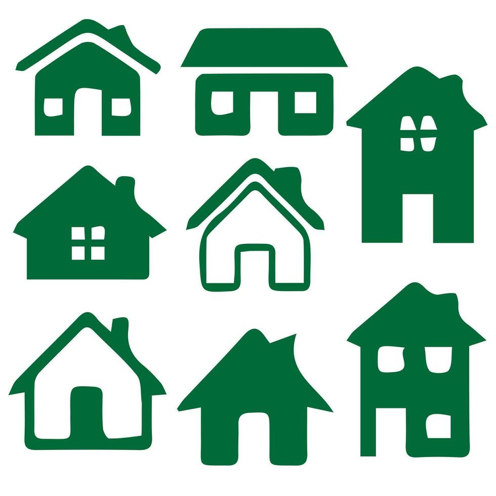 House Icon Set. Home vector illustration symbol.