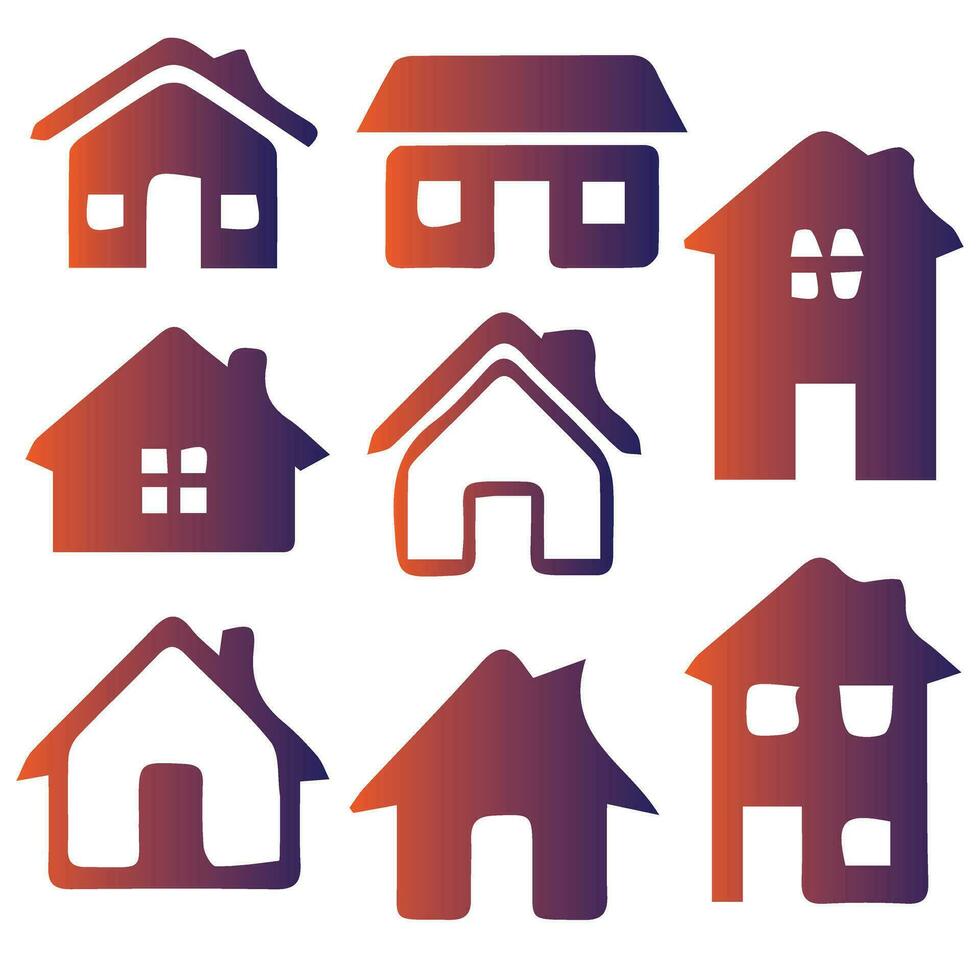 House Icon Set. Home vector illustration symbol.