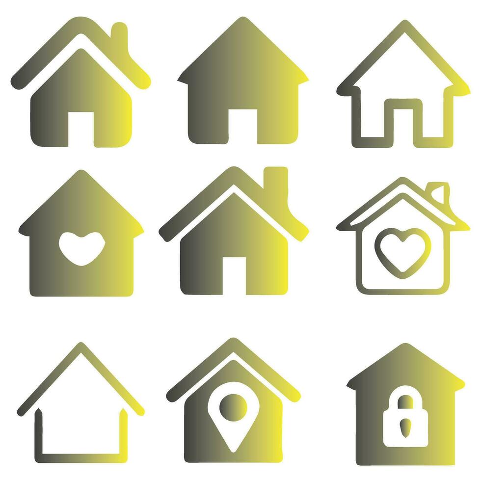 House Icon Set. Home vector illustration symbol.