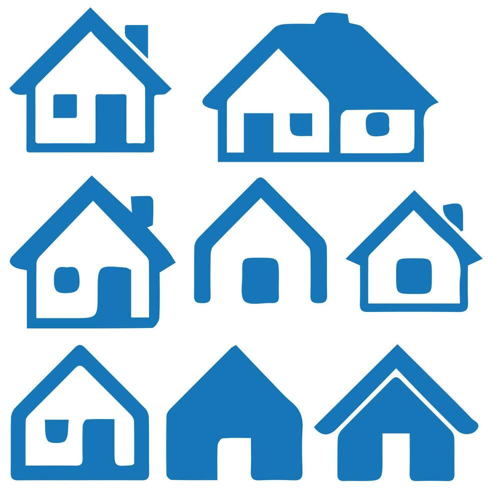 House Icon Set. Home vector illustration symbol.