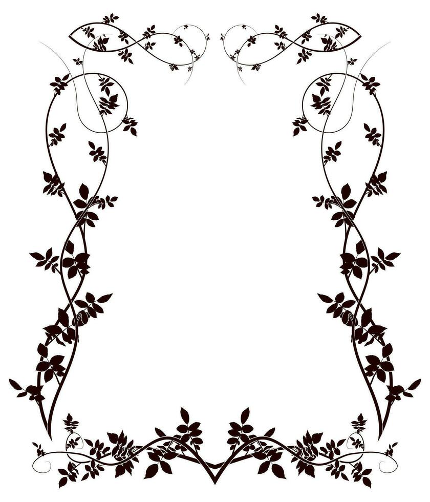 frame on white hawthorn decoration on paper decor vector