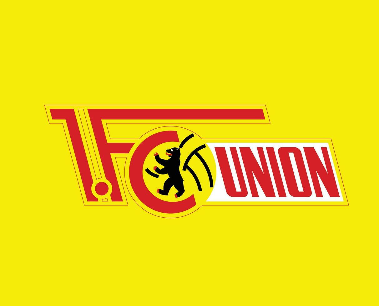 Unión Berlina club logo símbolo fútbol americano bundesliga Alemania resumen diseño vector ilustración con amarillo antecedentes