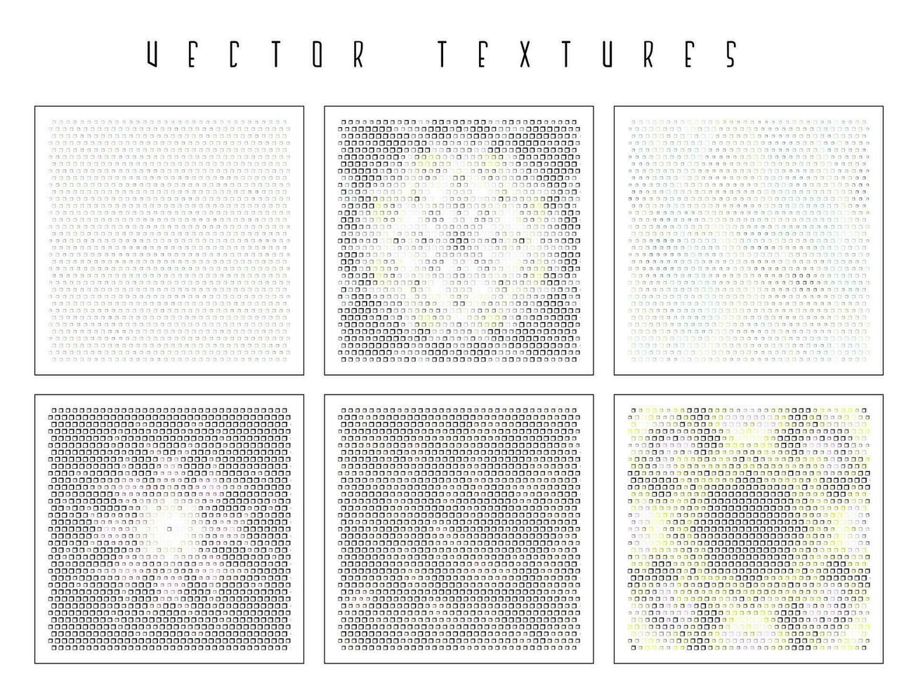 Set of the halftone geometric textures. Minimalists backgrounds. Spotted vector abstract overlays. Futuristic patterns for web design, advertisement banners, comic books, posters, packaging.