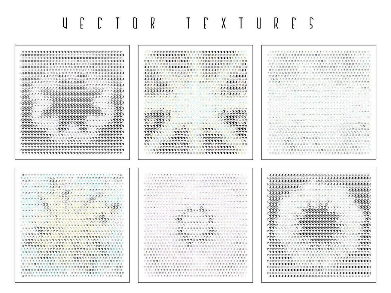 Set of the halftone geometric textures. Minimalists backgrounds. Spotted vector abstract overlays. Futuristic patterns for web design, advertisement banners, comic books, posters, packaging.