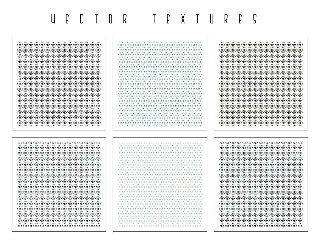 Set of the halftone geometric textures. Minimalists backgrounds. Spotted vector abstract overlays. Futuristic patterns for web design, advertisement banners, comic books, posters, packaging.