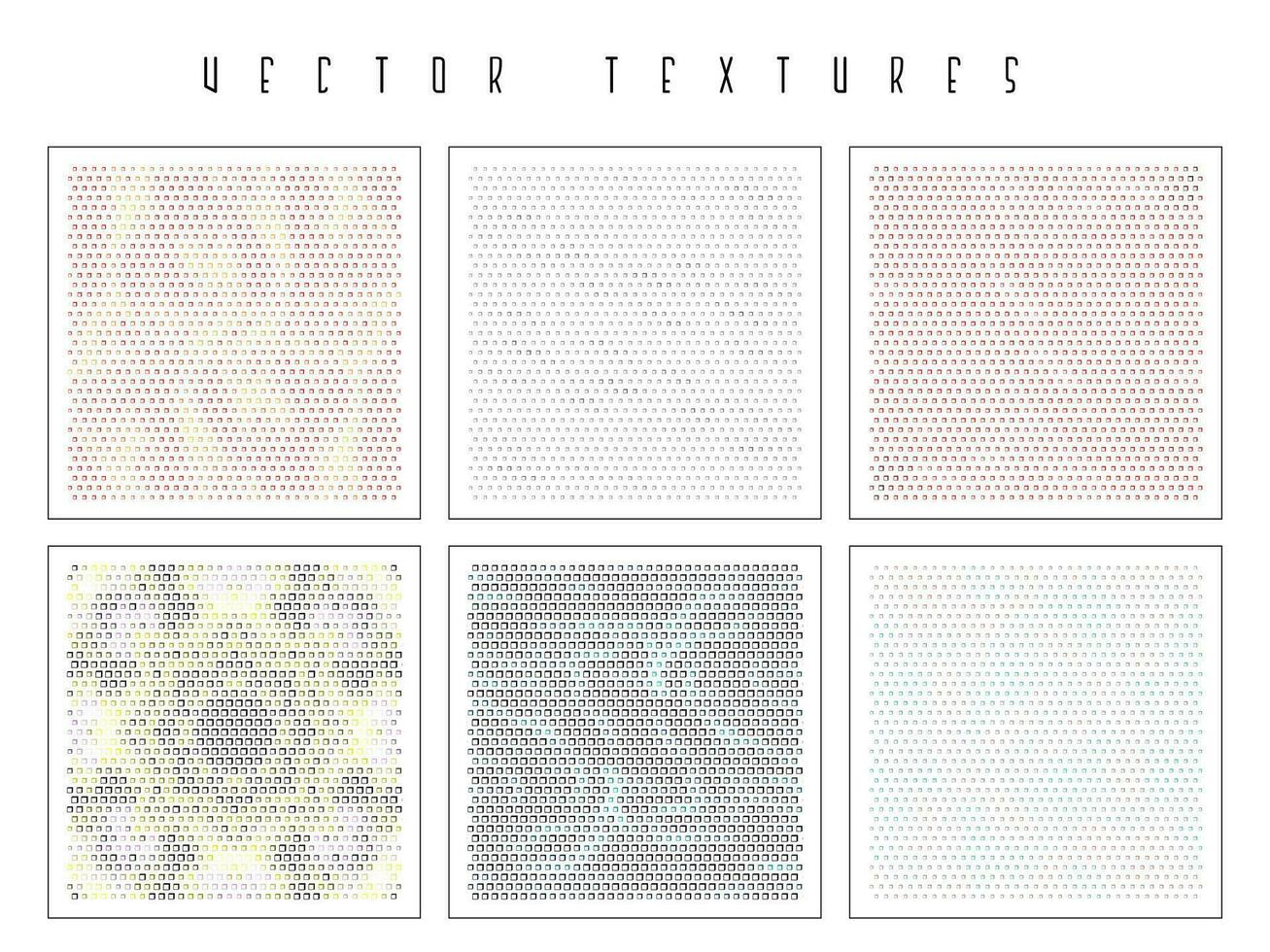 Set of the halftone geometric textures. Minimalists backgrounds. Spotted vector abstract overlays. Futuristic patterns for web design, advertisement banners, comic books, posters, packaging.