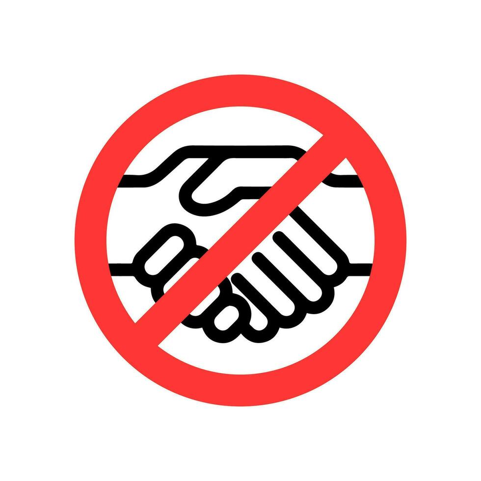 No handshake vector icon. Flat No handshake pictogram on white background