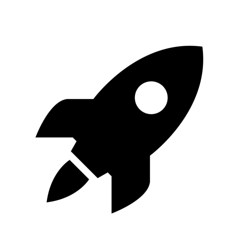 Rocket vector icon on white background