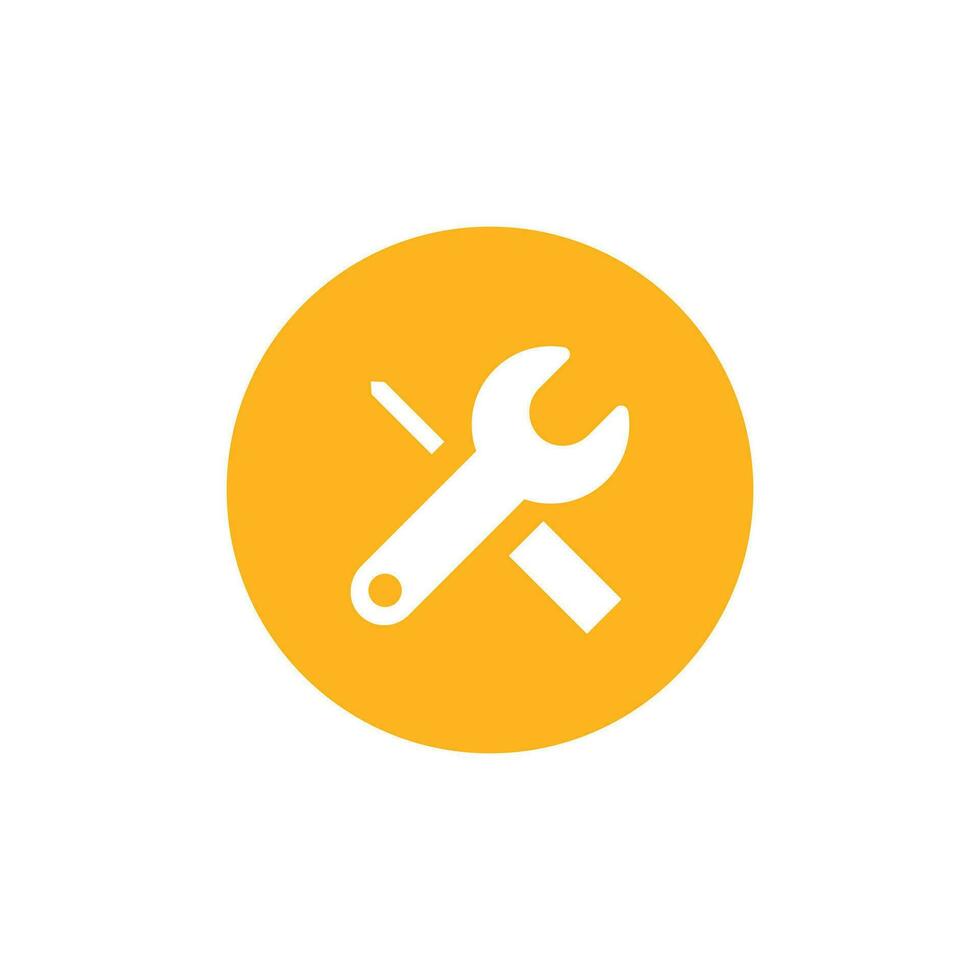 wrench and screwdriver icon vector on white background