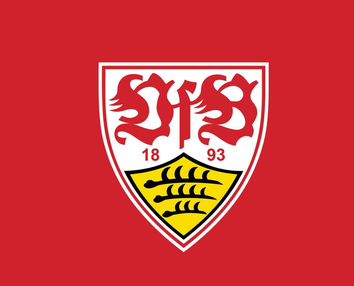 Stuttgart club logo símbolo fútbol americano bundesliga Alemania resumen diseño vector ilustración con rojo antecedentes