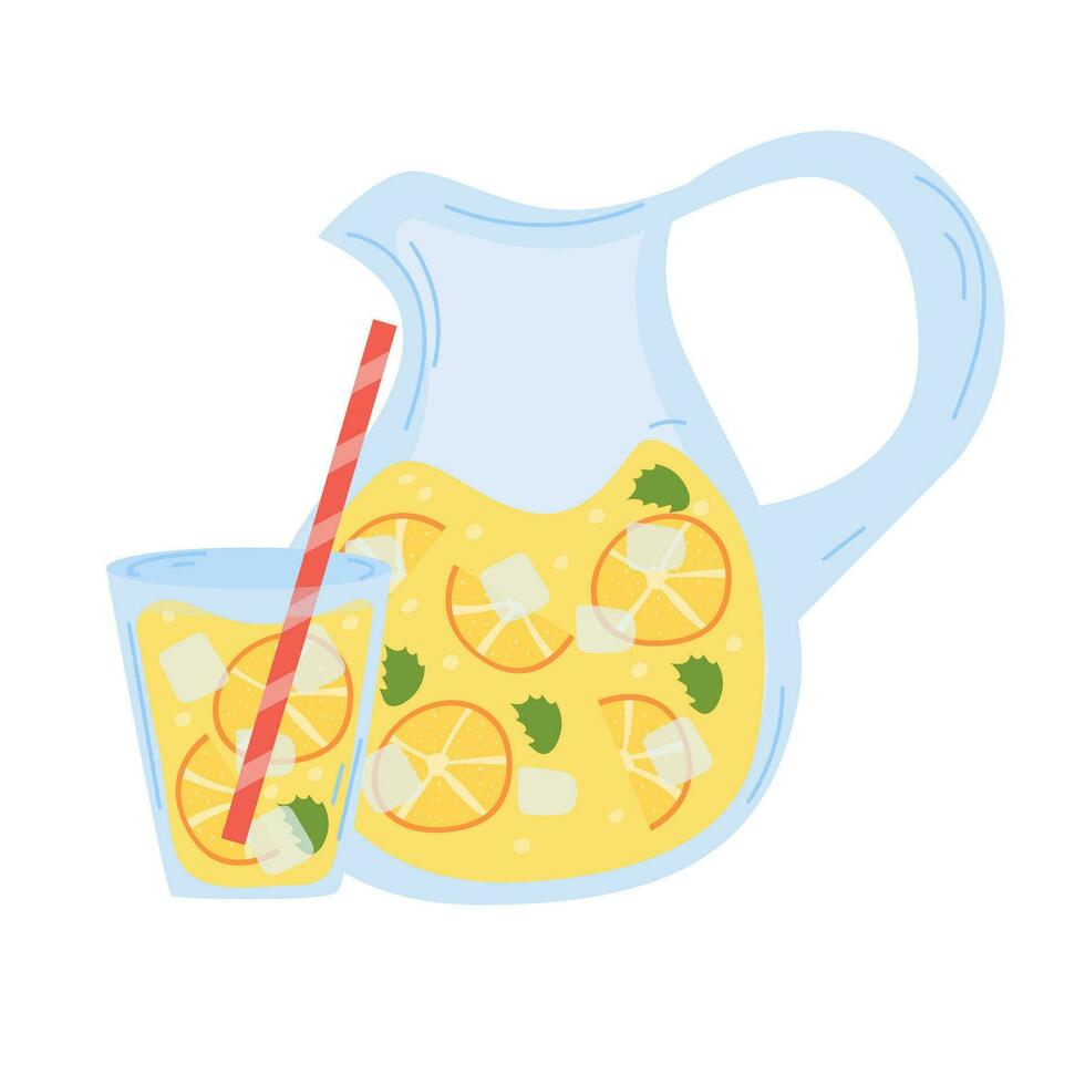 Lemonade. For a picnic. Icon. The object is isolated on a white background. Vector illustration.