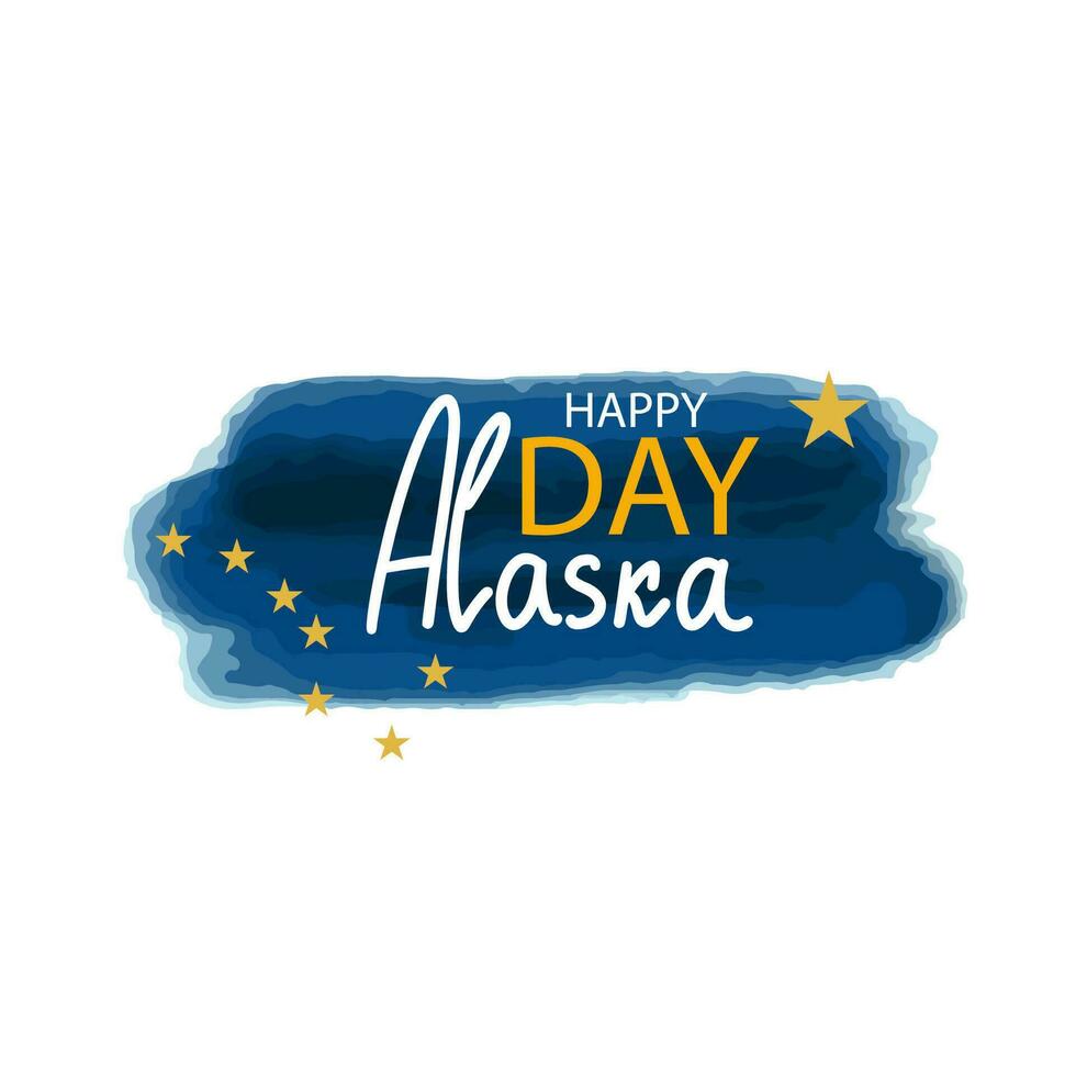 Happy alaska day. Watercolor vector elements. Flag of Alaska. Important holiday. Objects isolated on white background.