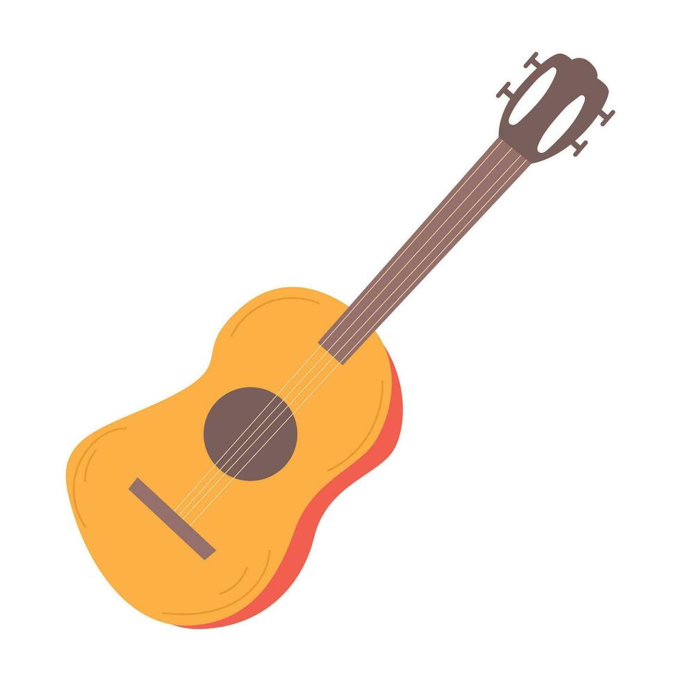 Guitar. For a picnic. Icon. The object is isolated on a white background. Vector illustration.