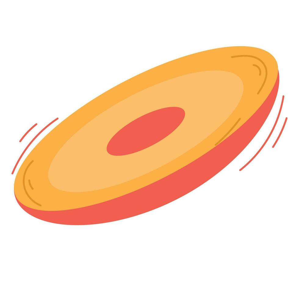 Frisbee. For a picnic. Icon. The object is isolated on a white background. Vector illustration.