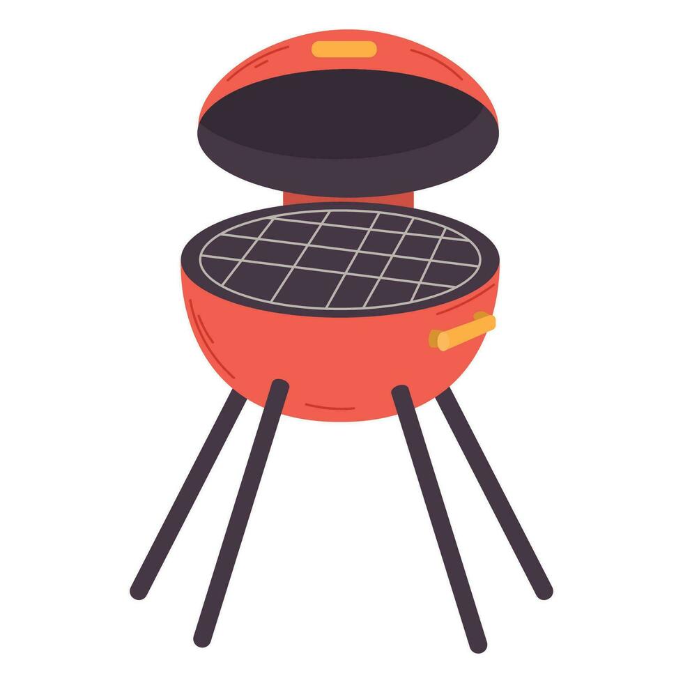 Grill. For a picnic. Icon. The object is isolated on a white background. Vector illustration.