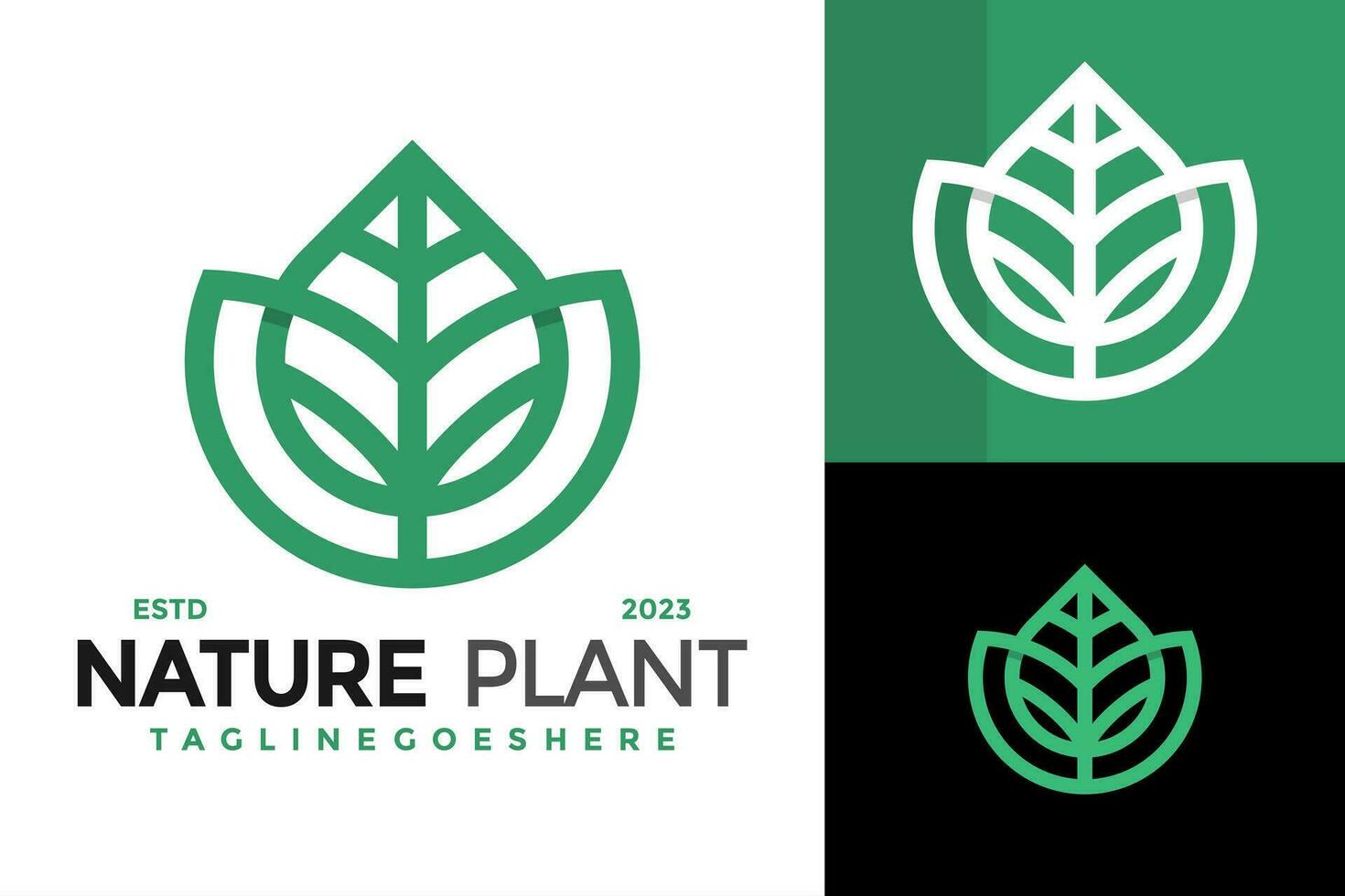 naturaleza planta logo diseño vector símbolo icono ilustración