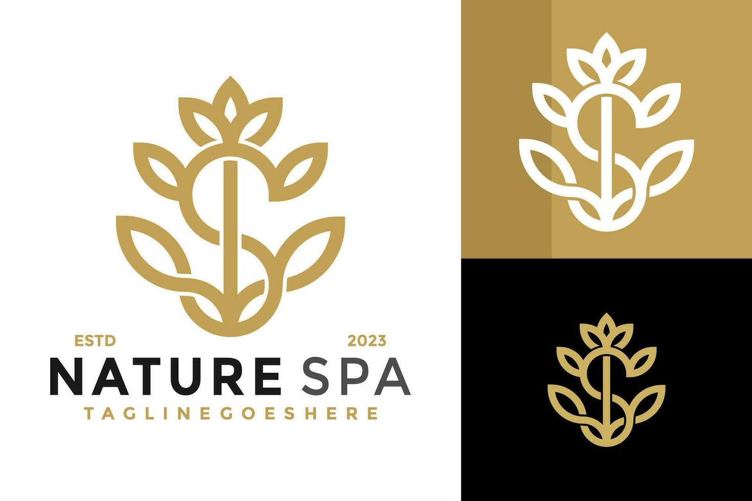 Letter S Nature Spa logo design vector symbol icon illustration