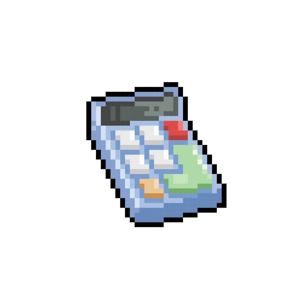 calculator in pixel art style vector