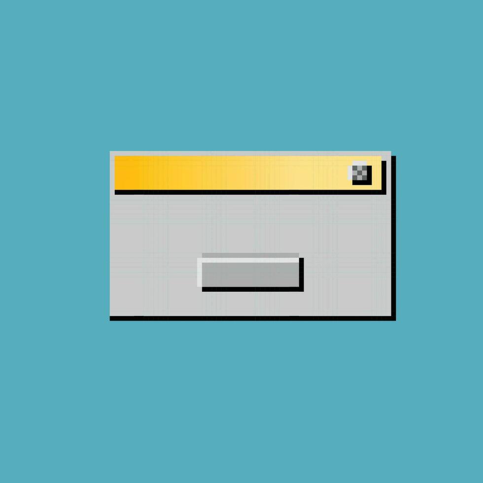 blank page with button in pixel art style vector