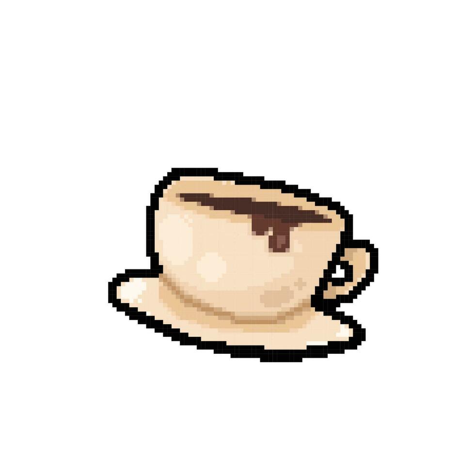 coffee cup in pixel art style vector