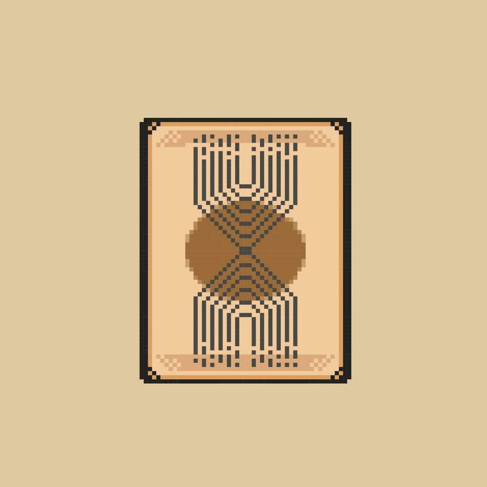 abstract brown portrait picture in pixel art style vector